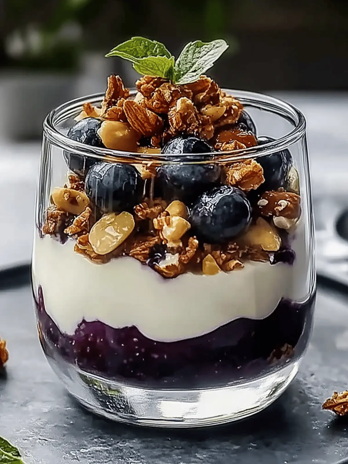 Delightful Blueberry-and-Mixed Nut Parfait