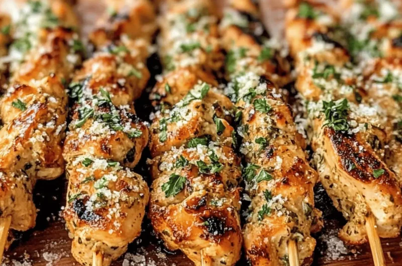 Garlic Parmesan Chicken Skewers