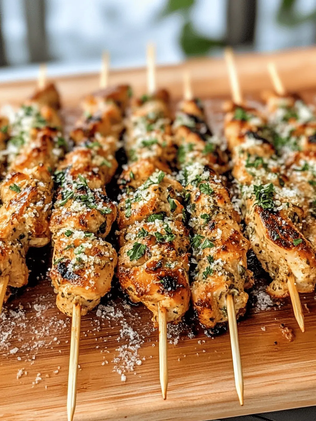 Garlic Parmesan Chicken Skewers