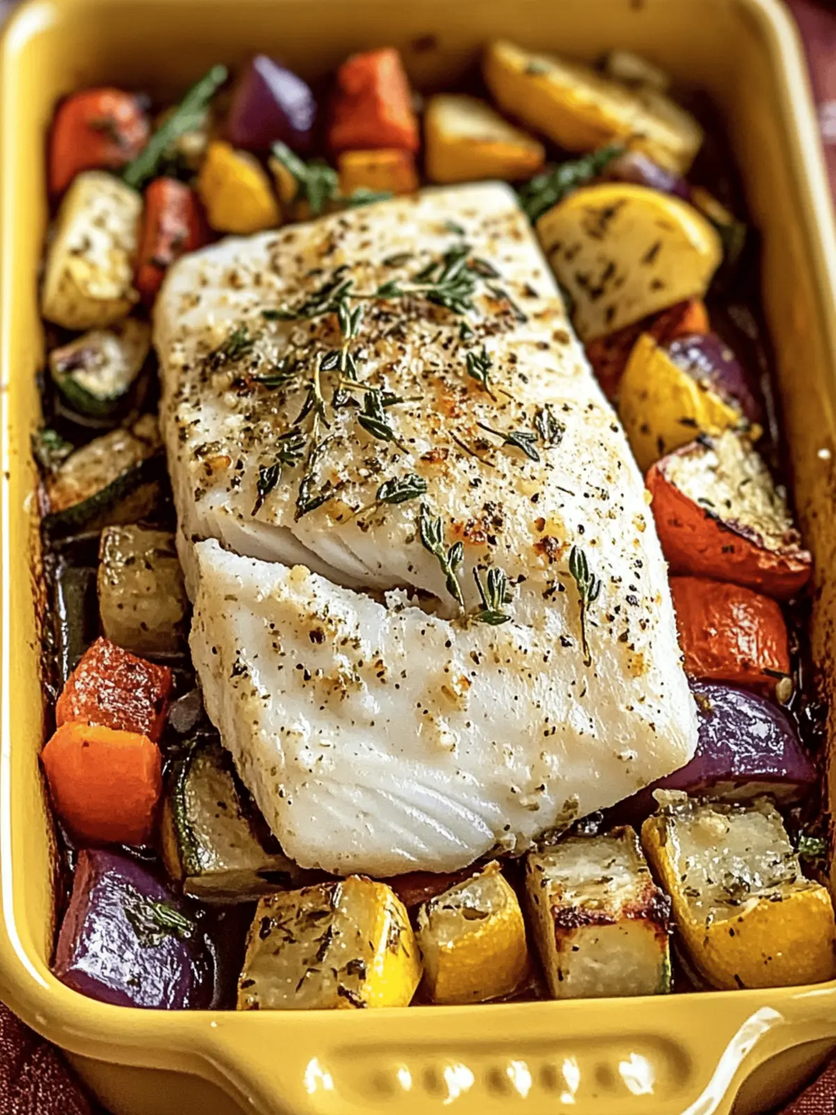 Rustic Mediterranean Baked Cod with Herbed Veggies