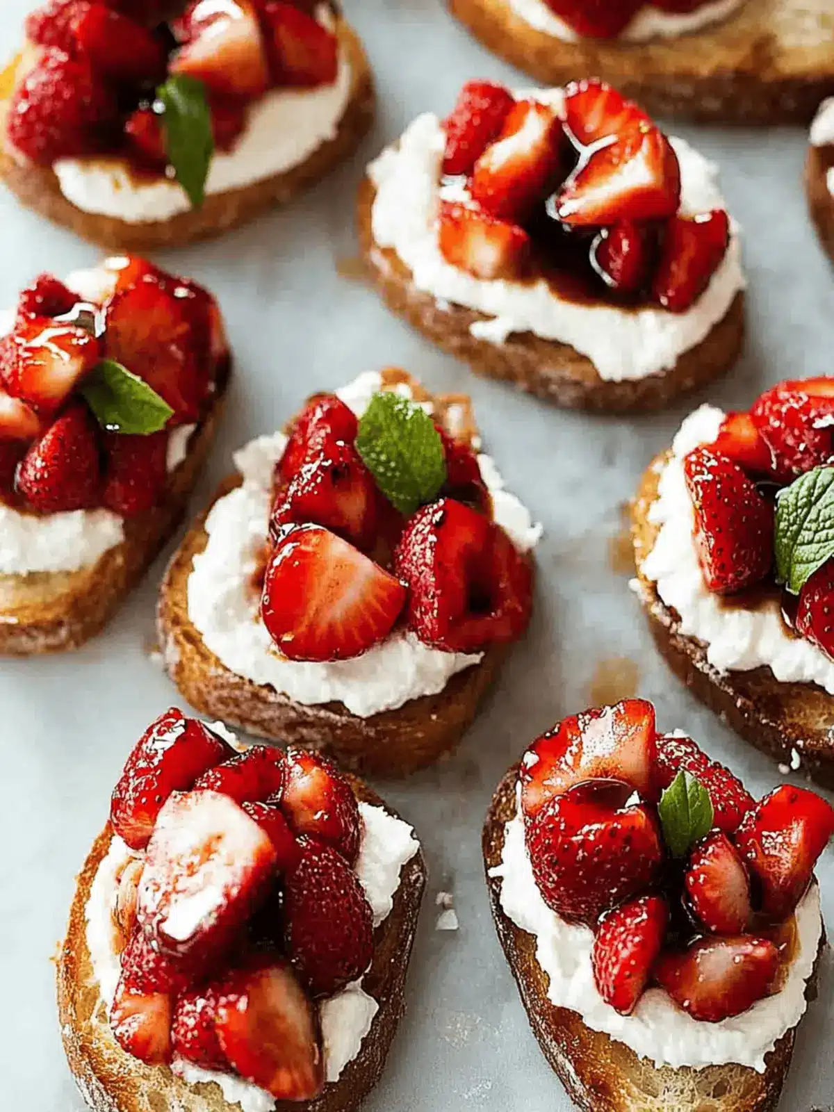 Crostini with Balsamic Strawberries and Ricotta