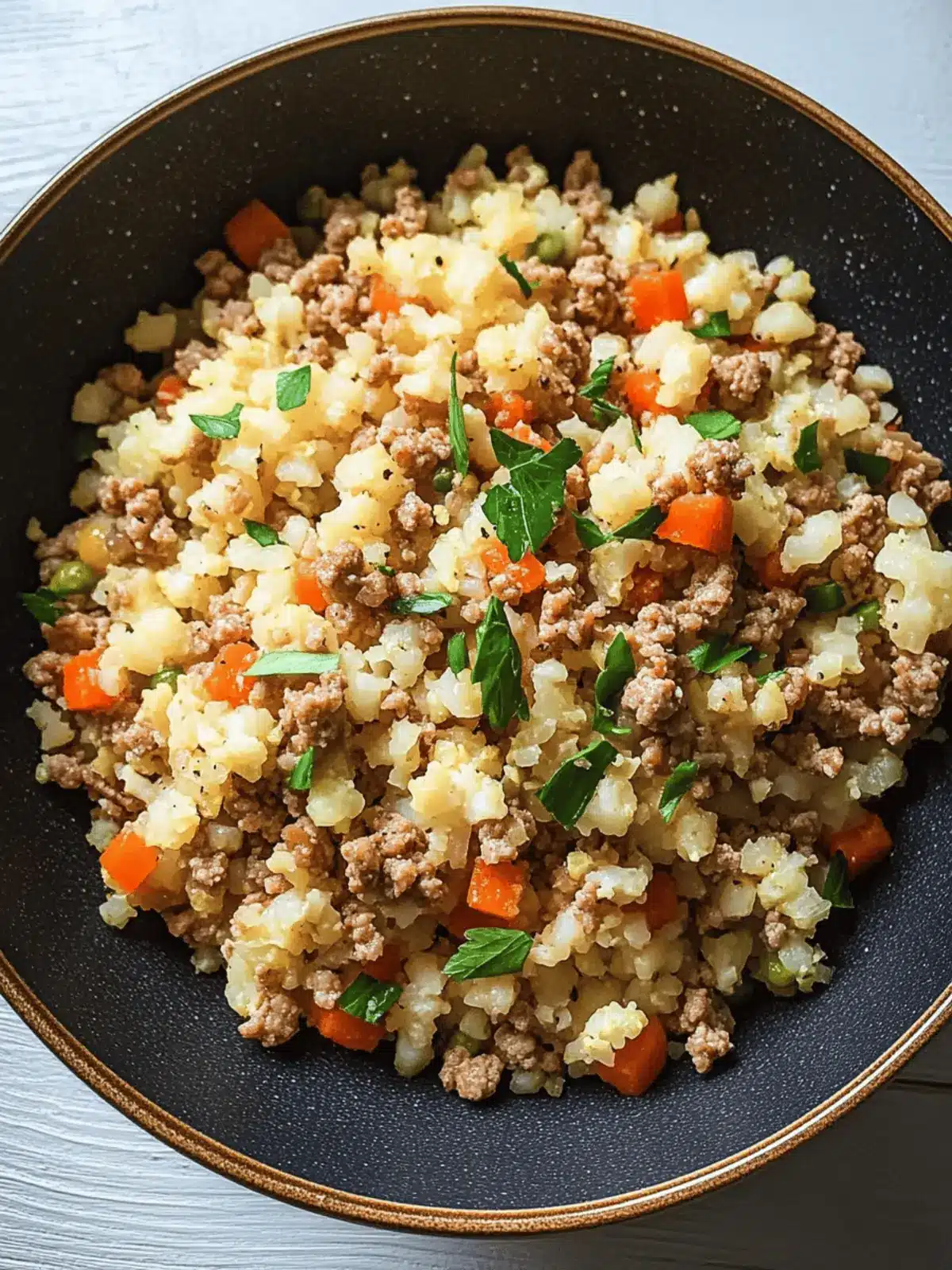 Spicy Cauliflower Rice with Ground Turkey