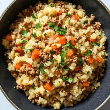Spicy Cauliflower Rice with Ground Turkey