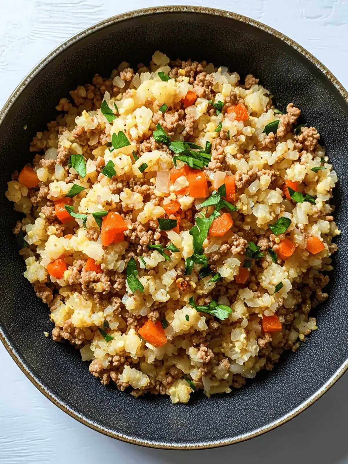Spicy Cauliflower Rice with Ground Turkey