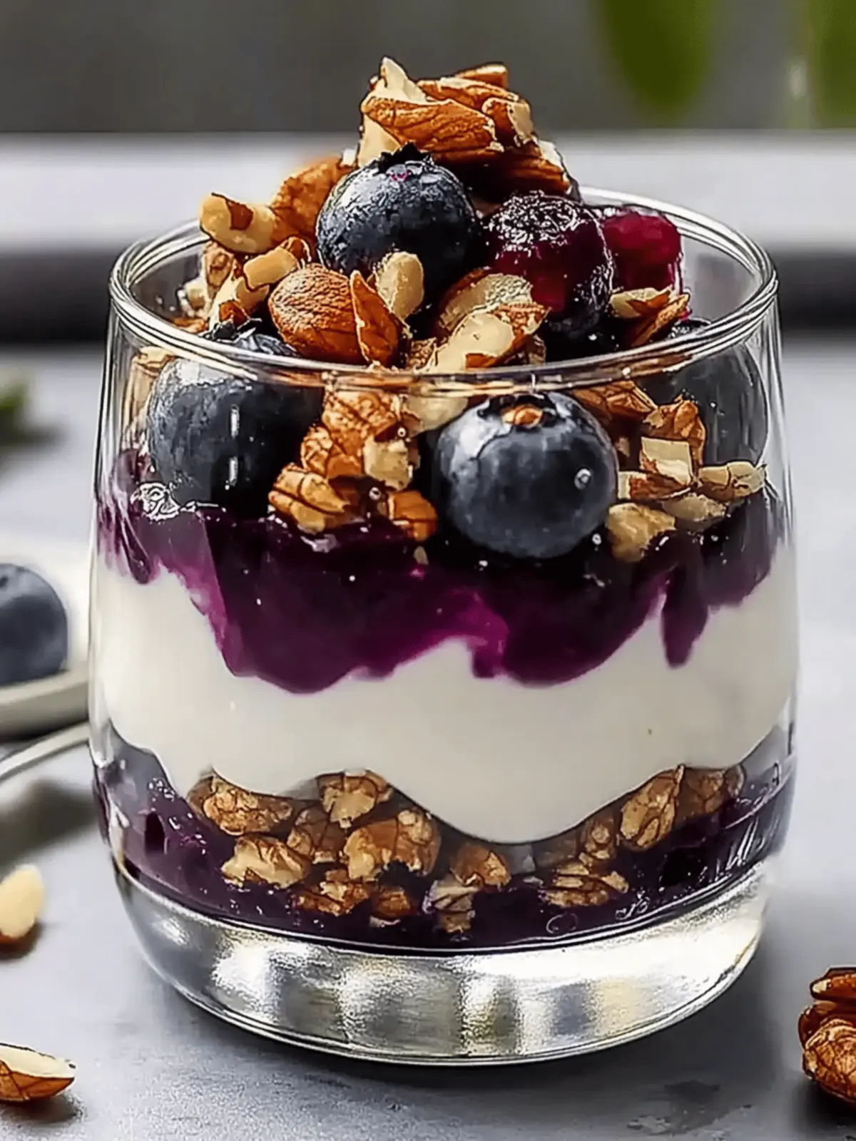 Delightful Blueberry-and-Mixed Nut Parfait