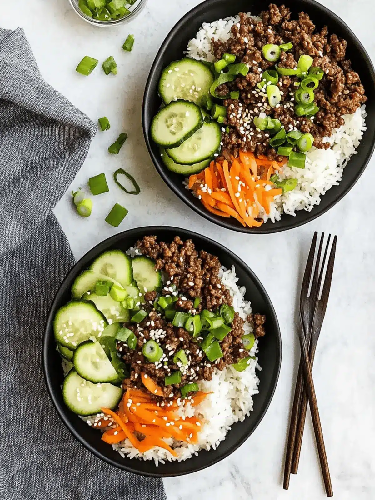 Korean Ground Beef Bowls