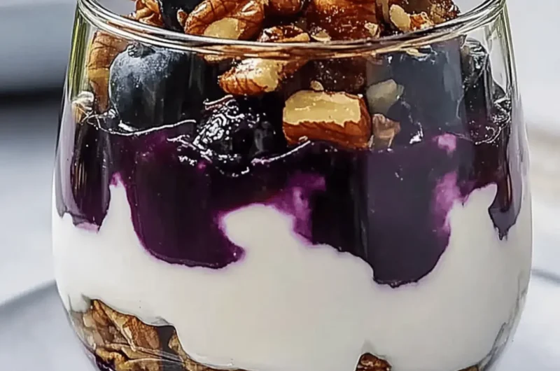 Delightful Blueberry-and-Mixed Nut Parfait