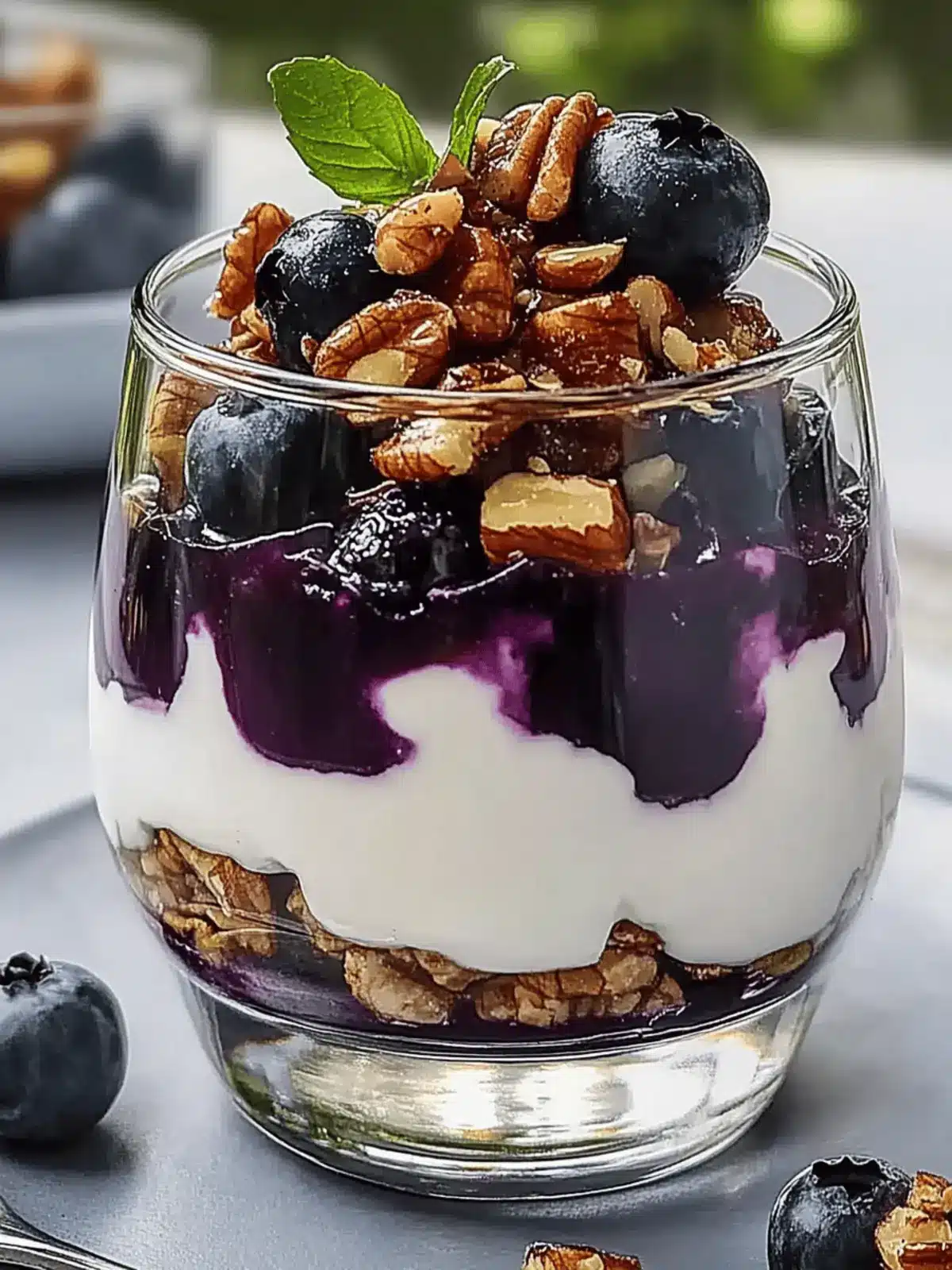 Delightful Blueberry-and-Mixed Nut Parfait
