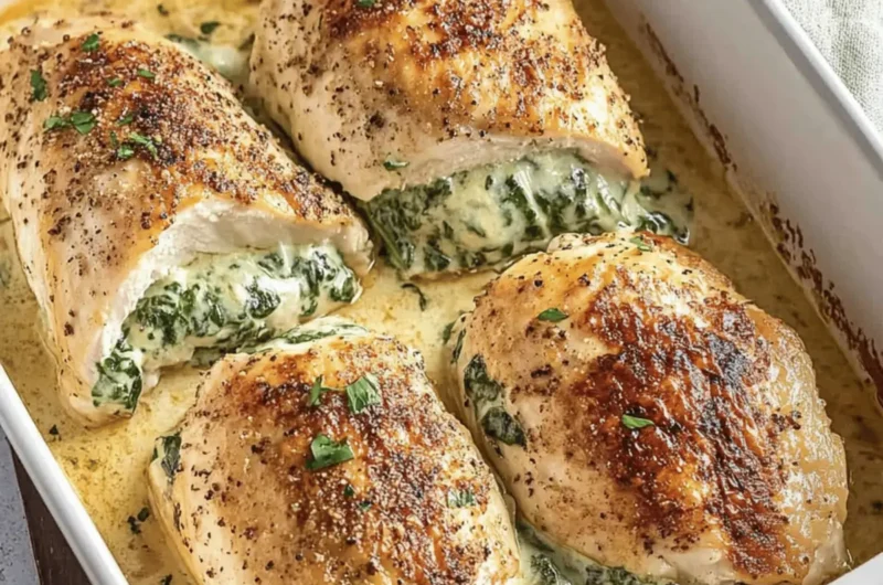 Baked Stuffed Chicken with Spinach and Cheese