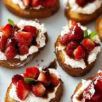 Crostini with Balsamic Strawberries and Ricotta