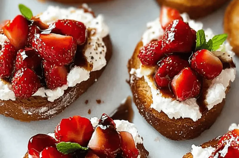 Crostini with Balsamic Strawberries and Ricotta