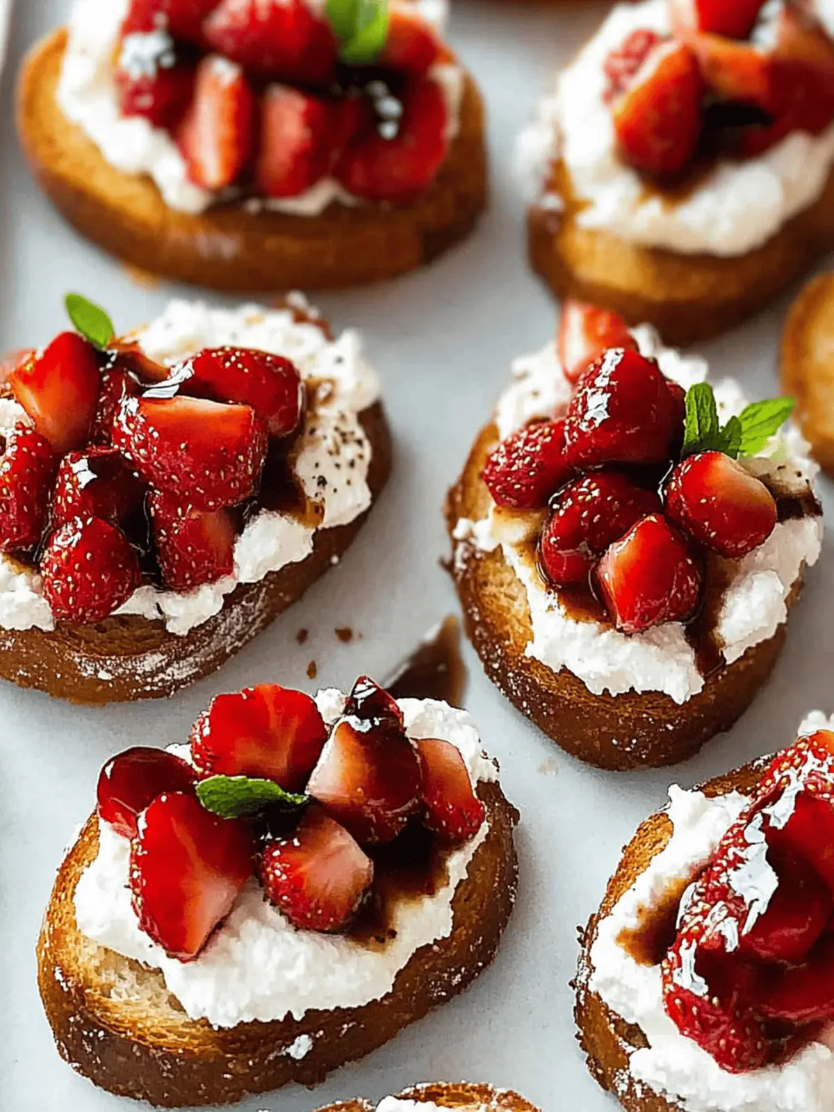 Crostini with Balsamic Strawberries and Ricotta