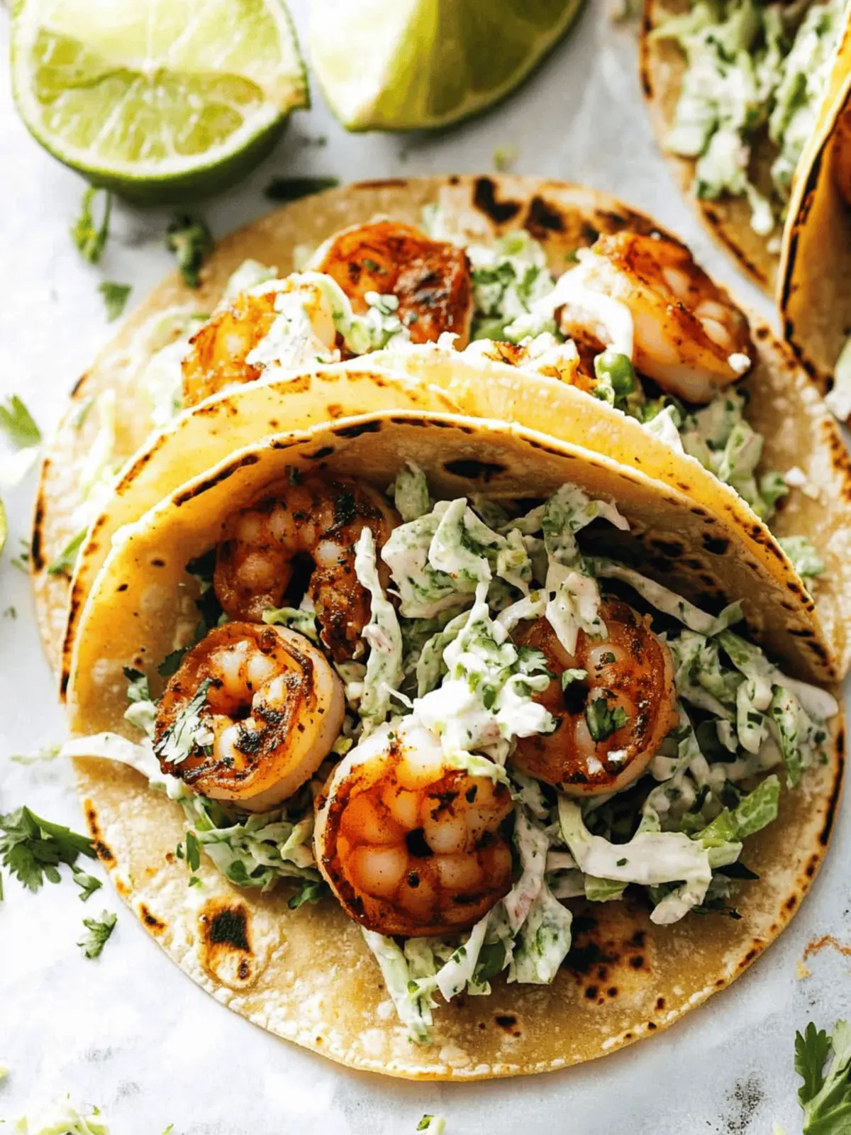 Shrimp Tacos with Cilantro Lime Slaw