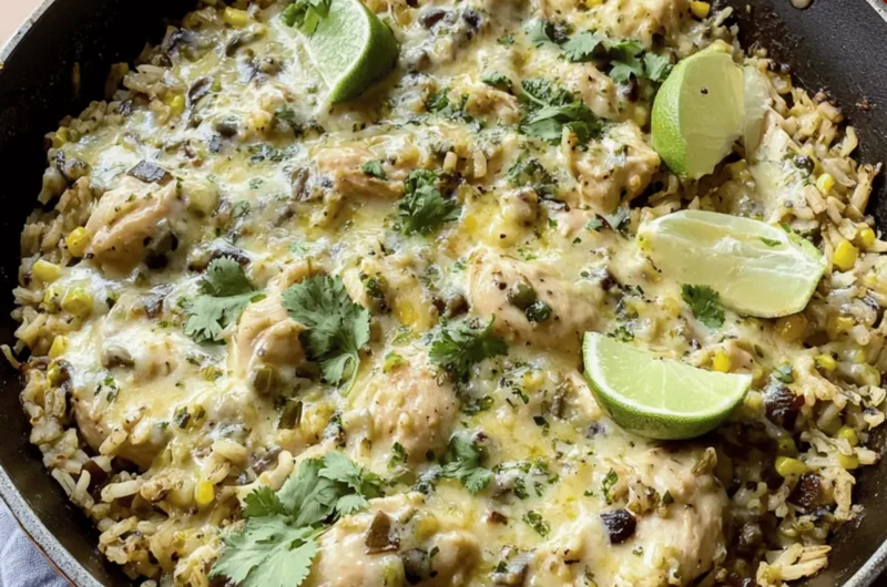 Salsa Verde Chicken & Rice Skillet