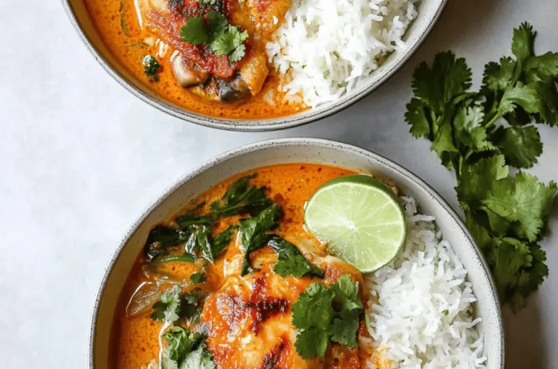 Coconut Milk-Braised Chicken with Harissa and Lime