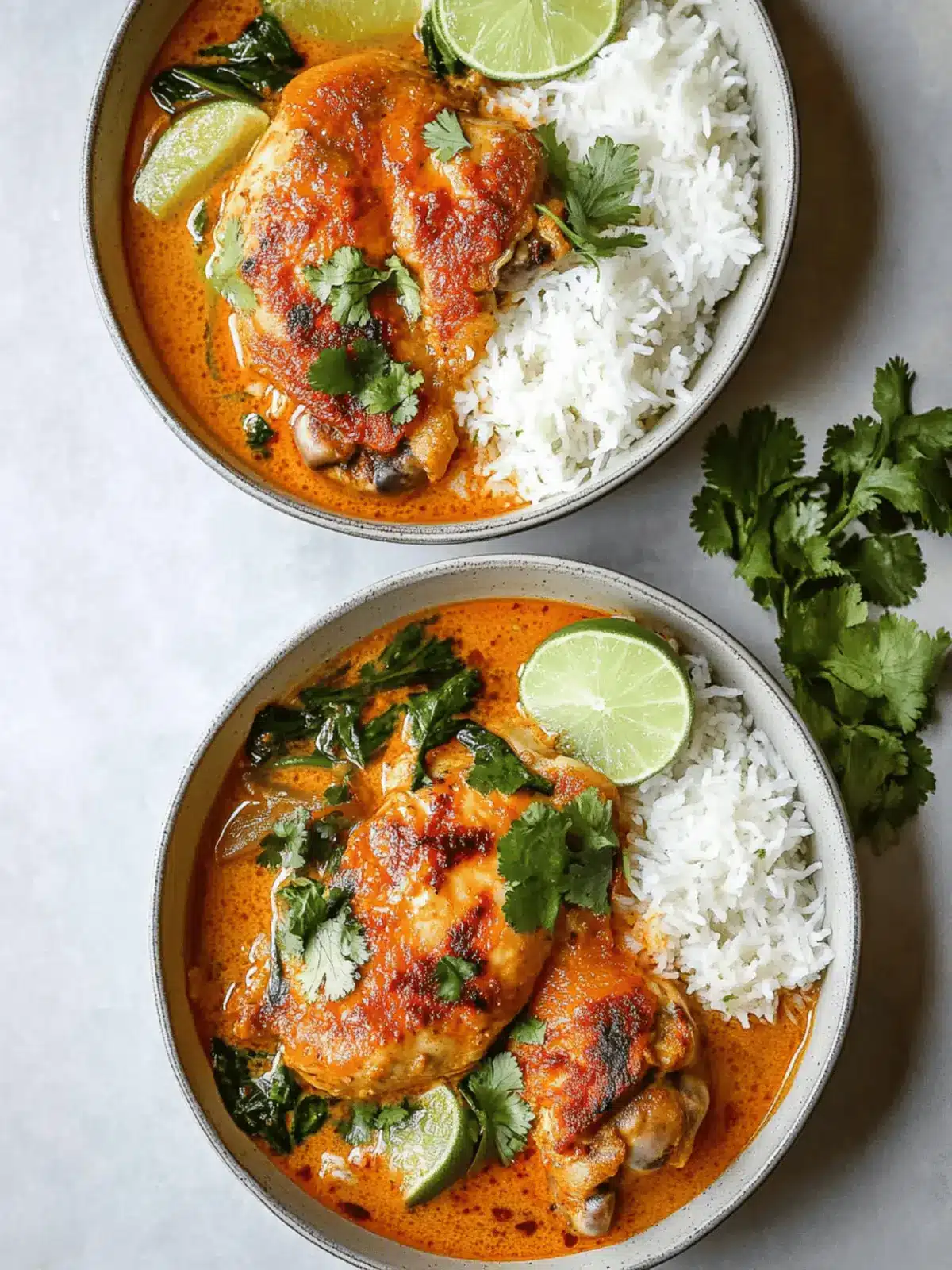 Coconut Milk-Braised Chicken with Harissa and Lime