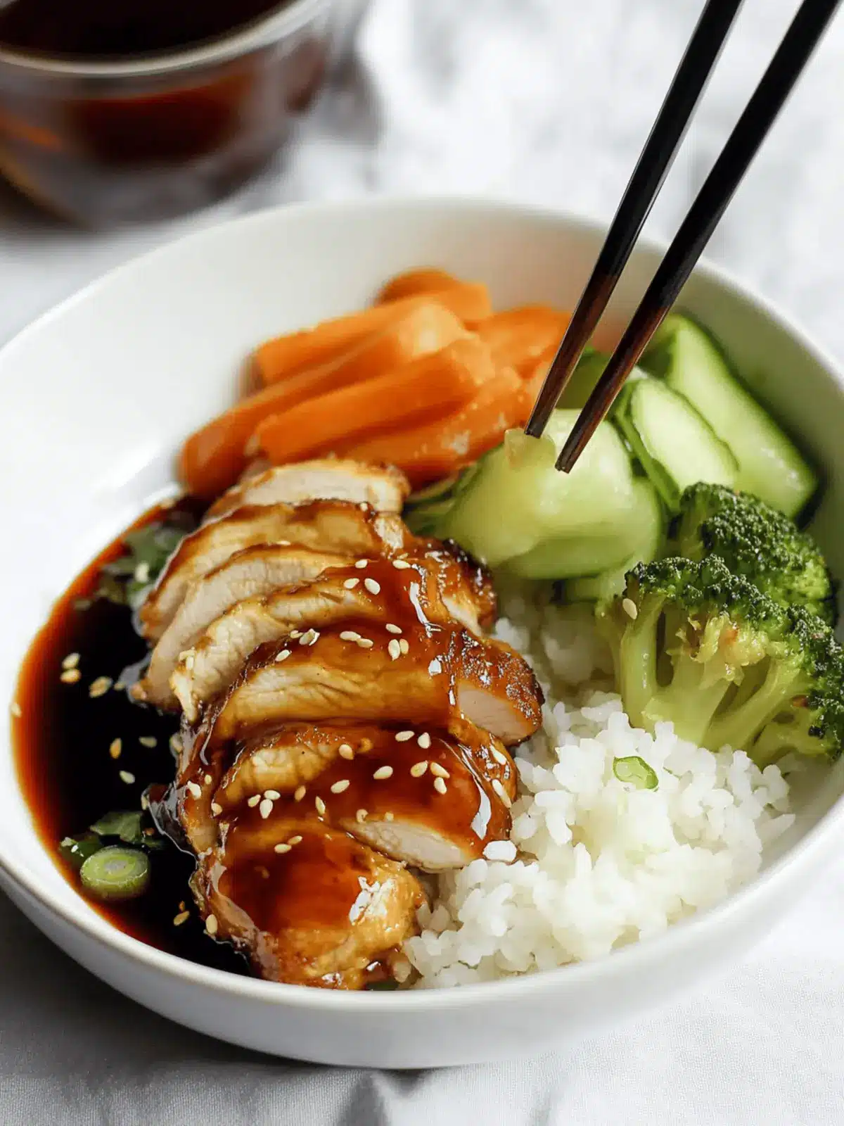 Teriyaki Chicken Bowl with Rice and Steamed Vegetables