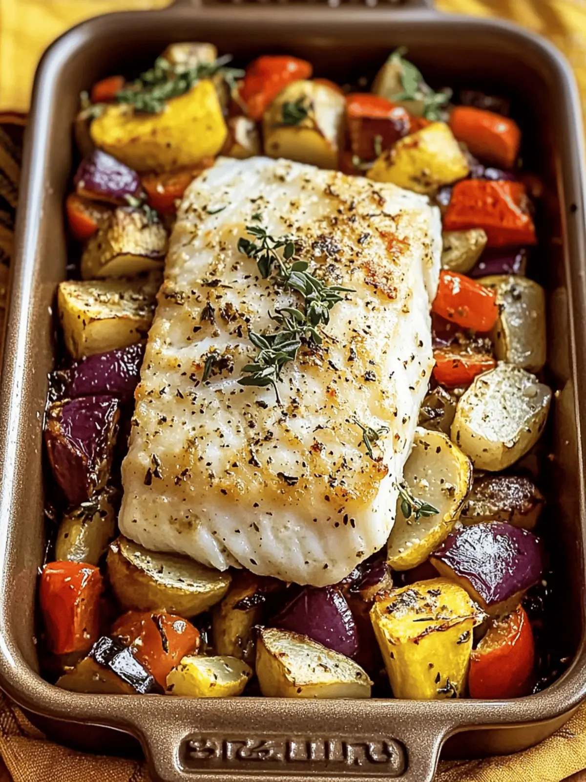 Rustic Mediterranean Baked Cod with Herbed Veggies