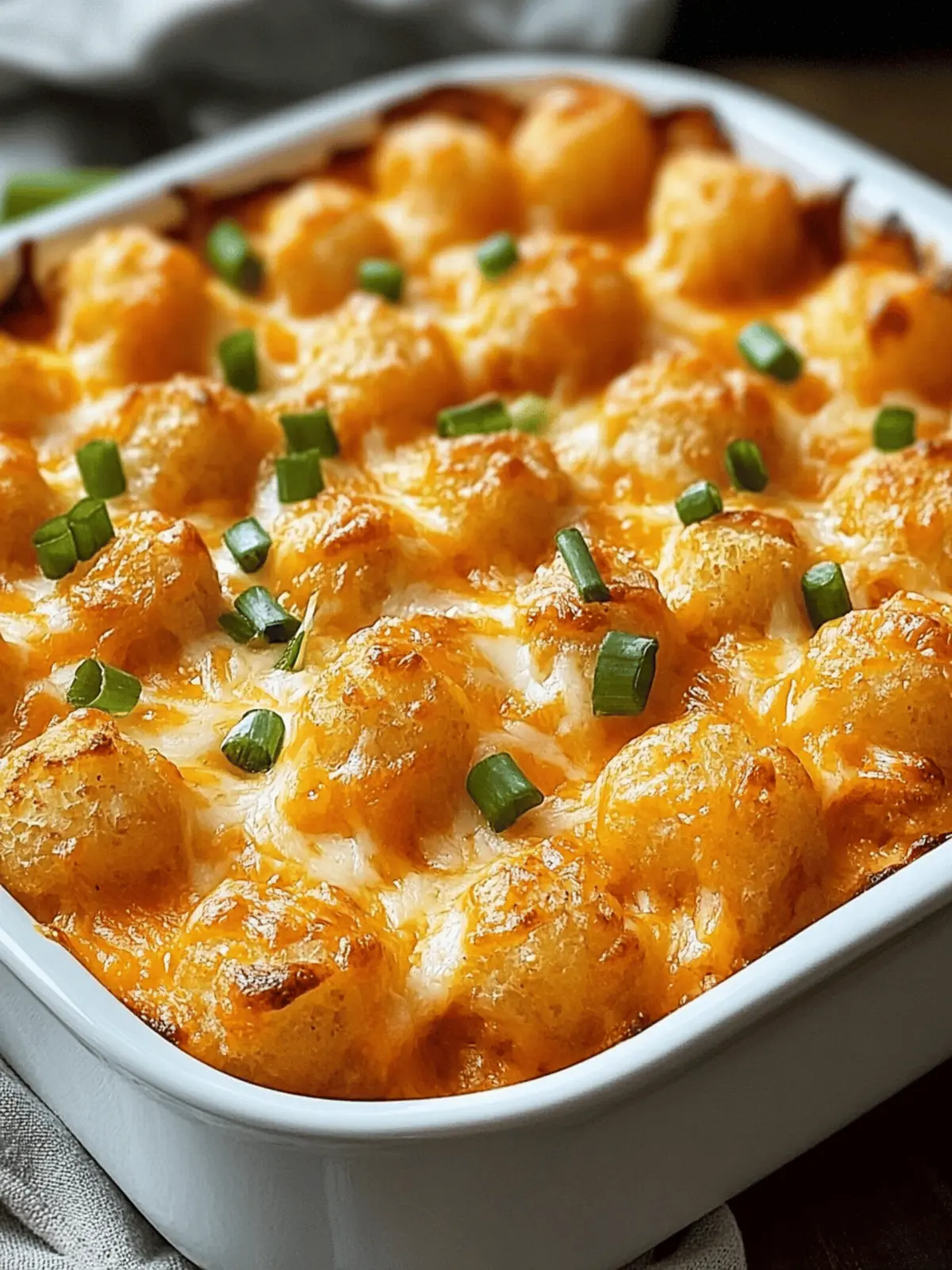 Buffalo Chicken Tater Tot Casserole