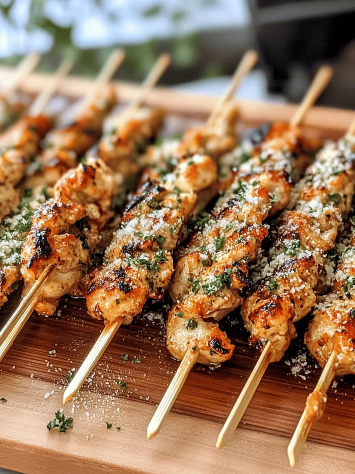 Garlic Parmesan Chicken Skewers